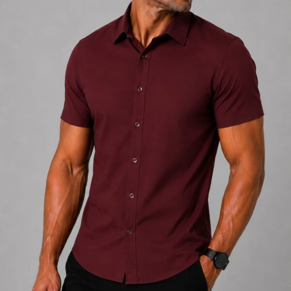 Camisa Manga Curta Vinho