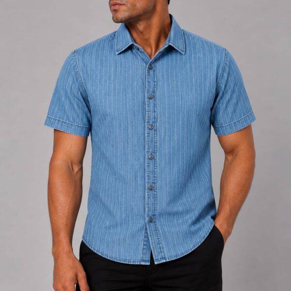 Camisa Manga Curta Jeans