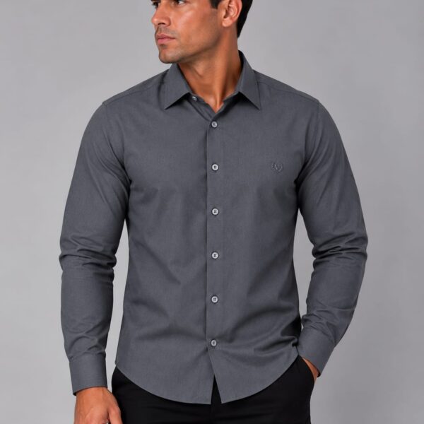 Camisa Polviscose C/ Elastano Aço