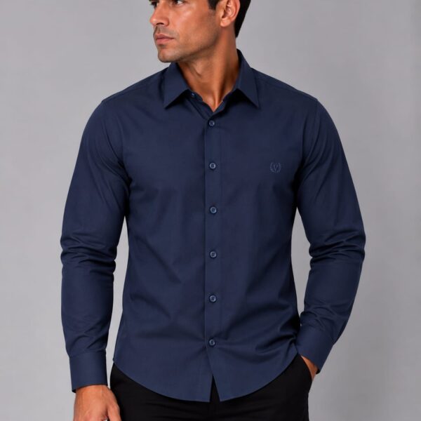 Camisa Polviscose C/ Elastano Marinho