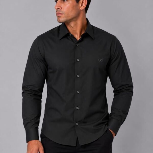 Camisa Polviscose C/ Elastano Preto