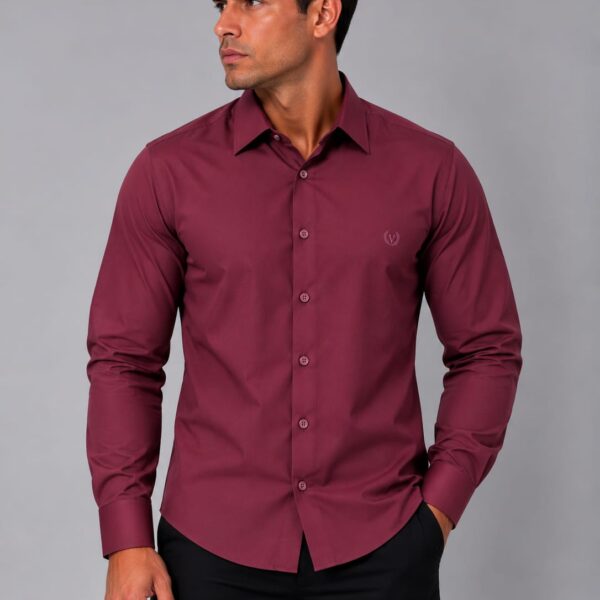 Camisa Polviscose C/ Elastano Vinho