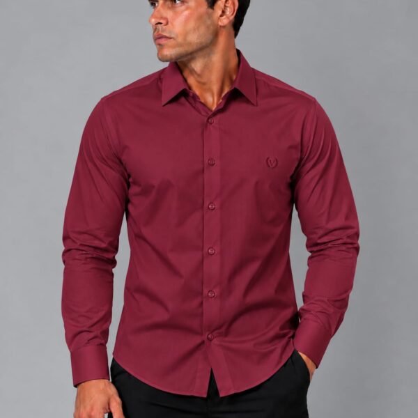 Camisa Lisa Bordô