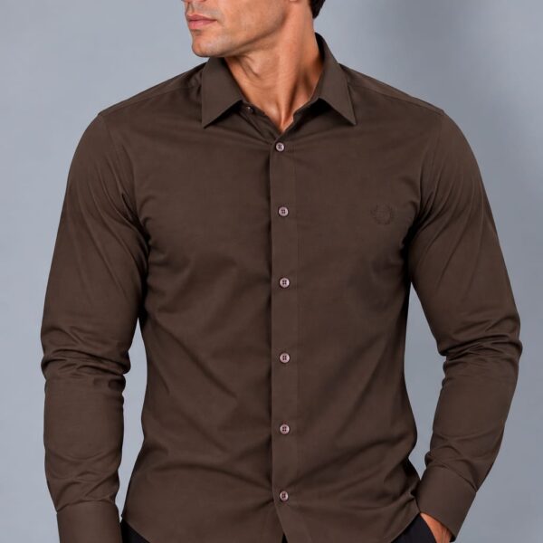 Camisa Lisa Marrom